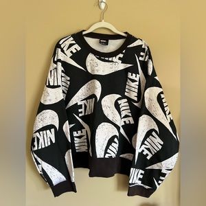NIKE ICON CLASH FLEECE ALL OVER PRINT SWEATSHIRT DB5994-010 WOMEN’S 3X CREWNECK